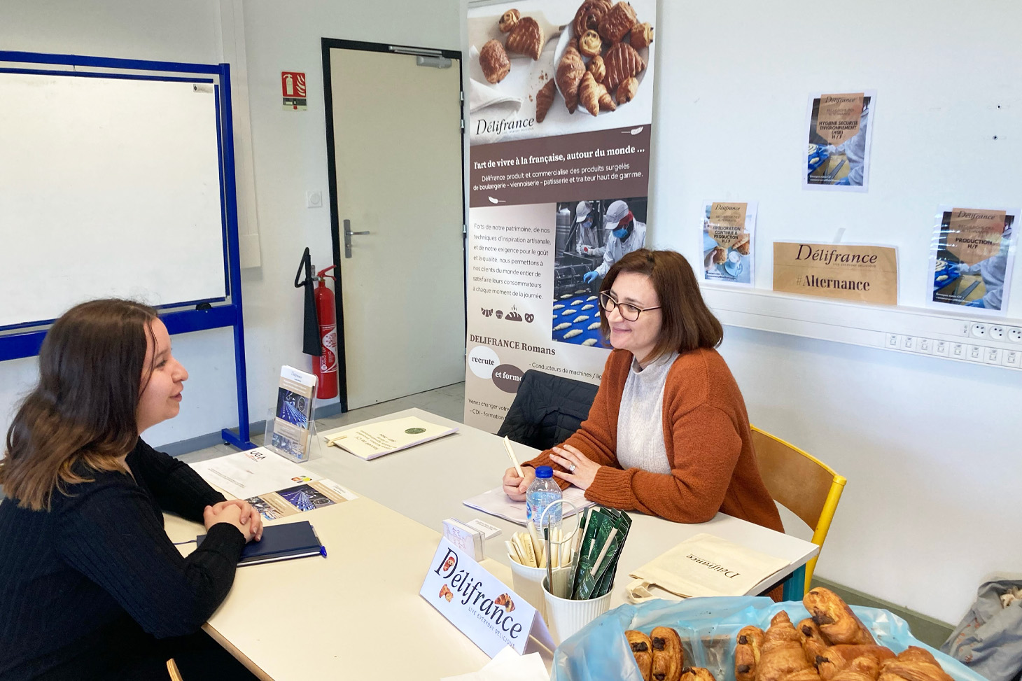 Photo lors d'un entretien Délifrance avec un de nos étudiants NIPAS